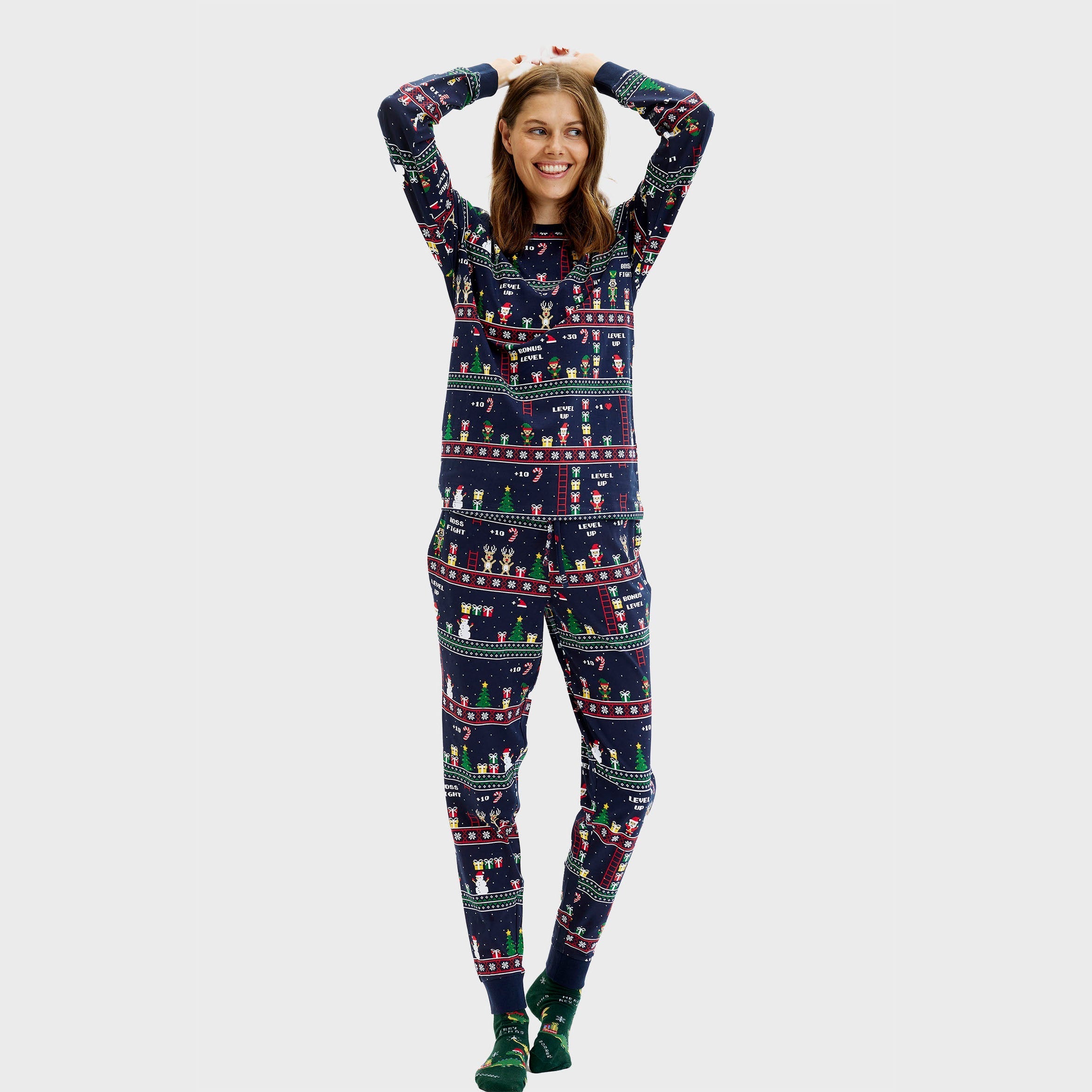 Vintage gamer Weihnachtspyjamas - Herren.